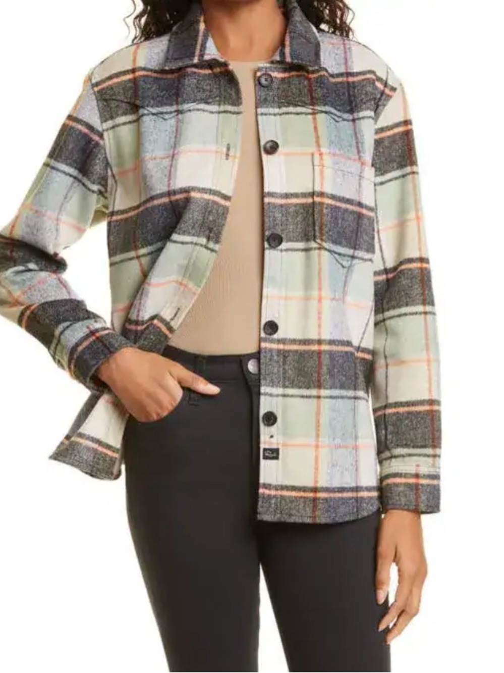 Rails Tripp large format cozy plaid shirt jacket shacket oversized sz s EUC
